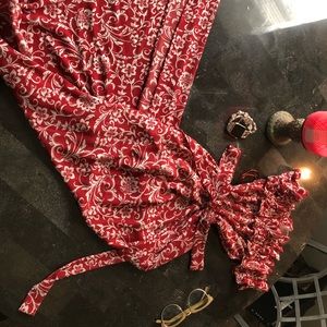 Beautiful Red & White Floral Maxi Dress From LOFT!